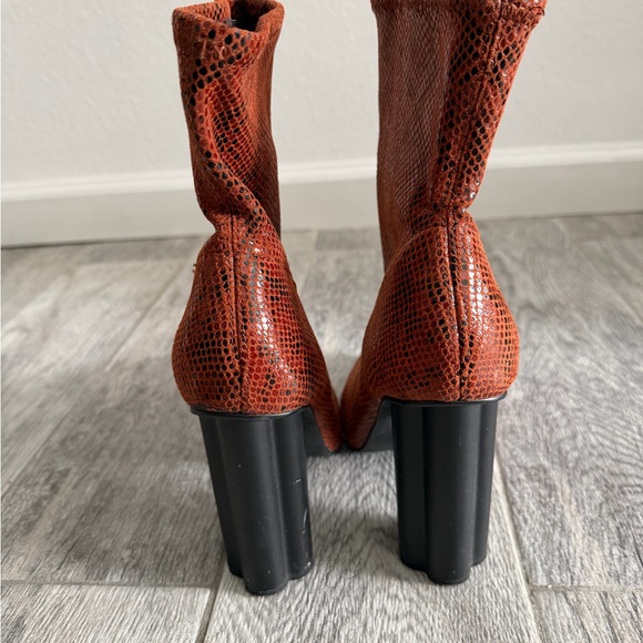 ASOS Women's Snakeskin Pattern Boots - burnt orange - Picture 4 of 4